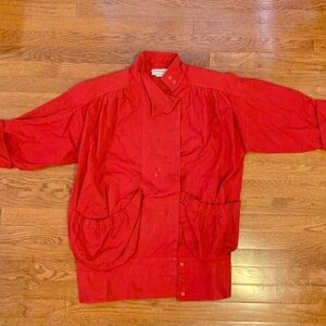 VINTAGE 80S LIMITED FORENZA BLOUSON RED JACKET COTTON CANVAS SIZE 10 NEW WAVE